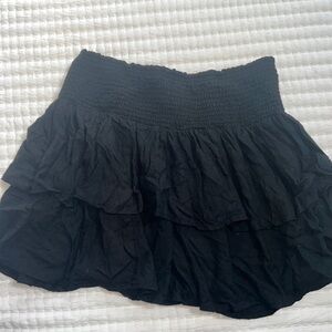 Black aerie tiered flowy skirt